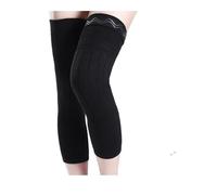 ZUGLQYSX 2PCS Winter Warm Wool Leg Warmers Sleeves Thick Fleece Lined Knee Pads Brace Support Guard Protector Long Thermal Wraps para Esquí Ciclismo Baile(Non slip-Black,L)