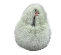 ZUGLQYSX Bolso Pelo Bolso de mano de felpa con forma de media luna, de piel sintética, esponjoso, for mujer, de invierno, for fiesta, informal(Green)