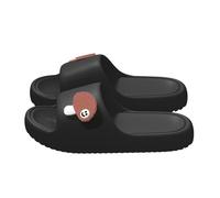 ZUGLQYSX Chanclas Nube Pantuflas Pantuflas de verano for mujer con diseño dibujos animados Eva, ligeras y suaves, suela nube, antideslizantes, for interior casa, for parejas(Black,42-43)