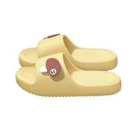 ZUGLQYSX Chanclas Nube Pantuflas Pantuflas de verano for mujer con diseño dibujos animados Eva, ligeras y suaves, suela nube, antideslizantes, for interior casa, for parejas(Yellow,44-45)