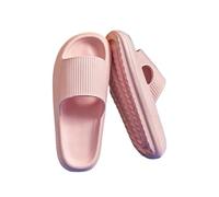 ZUGLQYSX Chanclas Nube Pantuflas Zapatillas de verano for mujer, cómodas, EVA, suaves, gruesas, antideslizantes, for interior y exterior, con tacón plano cojín(Pink,38-39(foot 240mm))