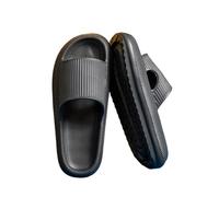 ZUGLQYSX Chanclas Nube Pantuflas Zapatillas de verano for mujer, cómodas, EVA, suaves, gruesas, antideslizantes, for interior y exterior, con tacón plano cojín(Black,42-43(foot 260mm))