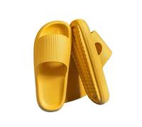 ZUGLQYSX Chanclas Nube Pantuflas Zapatillas de verano for mujer, cómodas, EVA, suaves, gruesas, antideslizantes, for interior y exterior, con tacón plano cojín(Yellow,38-39(foot 240mm))