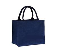 ZUGLQYSX Espacio en blanco de lino azul del PDA bolso compras for ningún ultramarinos reutilizable requerido impresión logotipo para Compras(36 * 32 * 15; Blue)