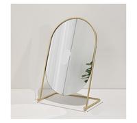 ZUGLQYSX Espejo Maquillaje Espejo de Maquillaje Sencillo, Espejo pie Ovalado for Dormitorio, baño, luz Lujo, Mural for decoración del hogar(Gold-A)