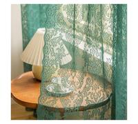 ZUGLQYSX Green Lace Sheer Curtains For Living Room Divider Bedroom Girl Princess Window Tulle Door Curtain Drapes Tablecloth para salón, Dormitorio(Pull Pleated Tape,W145xL130cm 1pc)