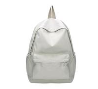 ZUGLQYSX Mochila de nailon con cremallera for mujer, morral escolar Color sólido for estudiantes estilo pijo, grande(Green)