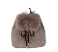 ZUGLQYSX Mochila de piel sintética for mujer, y gran capacidad, con cierre magnético solapa cordón ajustable. Ideal for uso diario informal para el invierno(Coffee)