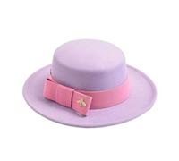 ZUGLQYSX Sombrero Fedora For Mujer, Formal, Boda, Decorado, Iglesia, Gorra Plana Con Lazo, Fiesta, Jazz(Light purple03)