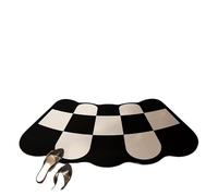 ZUGLQYSX Tappetino da Bagno Curvo Alfombra de diatomeas Antideslizante con Forma Abanico for baño, Ducha, Entrada, Suelo Curvo, Color Negro(Color-05,45x100cm)