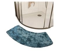 ZUGLQYSX Tappetino da Bagno Curvo Alfombrilla Absorbente for Puerta de Ducha arqueada con Forma Abanico for baño, Antideslizante(Blue,40x100cm)