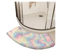 ZUGLQYSX Tappetino da Bagno Curvo Alfombrilla Absorbente for Puerta de Ducha arqueada con Forma Abanico for baño, Antideslizante(Colorful,60x140cm)