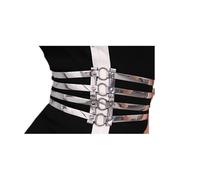 ZUGLQYSX Women's Decorative Stretch Belt Stylish Look With Dress Party Waist Cover Hollow Buckle para vestidos, jeans(M,Silver)