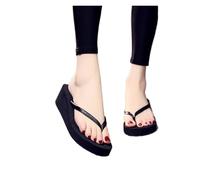 ZUGLQYSX Women's Summer Sandals With Platform Wedge Design And Flip-flop Style(Black 5cm,40)