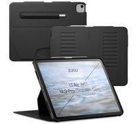 ZUGU CASE Funda Protector para iPad Air 13 Pulgadas (M3 2025 / M2 2024) y Pro 12,9 (3.ª/4.ª Gen.), con 10 Ángulos de Visión Ajustables, Carga Inalámbrica del Stylus, Auto Reposo/Activación [Negro]