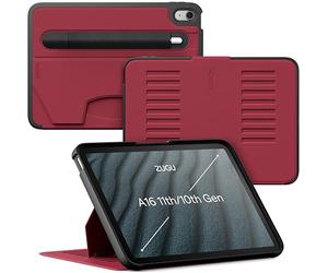 ZUGU Funda para iPad 10.9 11.ª/ 10.ª Generación (A16 2025/2022) Case Protectora Pero Delgada, 8 Ángulos de Visión Ajustables Magnéticos, Bolsillo de Apple Pencil, Auto Reposo/Activación [Rojo Cereza]