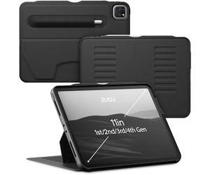 ZUGU Funda para iPad Pro 11 2022/2021 / 2020/2018 4.ª / 3.ª / 2.ª / 1.ª Generación Case Protector 8 Ángulos Ajustables Magnéticos, Carga Inalámbrica Apple Pencil, Auto Reposo/Activación [Negro]