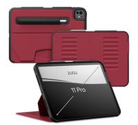 ZUGU Funda para iPad Pro 11 (M4 / M5) 2024/2025 Case Protector 8 Ángulos Ajustables Magnéticos, Carga Inalámbrica Apple Pencil, Auto Reposo/Activación [ Rojo Cereza ]