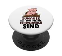 Zuhause ist Wo Meine Schweinchen Sind Granja Cerdo PopSockets PopGrip Adhesivo