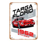 Zuhhgii 62 Targa Florio 1 - Póster vintage de 8 x 12 pulgadas, letrero de metal retro vintage para decoración del hogar, bar, pub, garaje, regalos