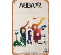 Zuhhgii ABBA The Movie 1977 - Póster vintage de la película de estaño, retro de película antigua, cartel de metal, letrero de TV, bar, karaoke, hombre, cueva, decoración de pared, 8 x 12 pulgadas.