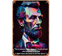Zuhhgii Abraham Lincoln - Letrero de estaño divertido vintage para pared, póster de dibujos animados de anime, pintura de hierro, placa de metal para bar, cafetería, garaje, hogar, regalo, cumpleaños