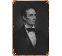 Zuhhgii Abraham Lincoln US - Letrero de estaño vintage divertido para pared, póster de dibujos animados de anime, pintura de hierro, placa de metal para bar, cafetería, garaje, hogar, regalo