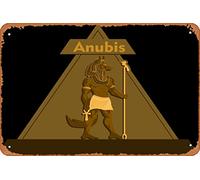 Zuhhgii Anubis artwork - Cartel de metal con diseño de "El Dios de la Muerte en el Antiguo Egipto" de la cultura pop, arte conceptual, arte conceptual, 20.3 x 30.5 cm, placa decorativa de pared