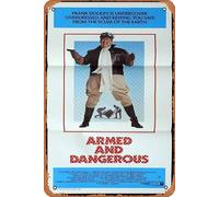 Zuhhgii ARMED AND DANGEROUS - Póster original de la película JOHN CANDY Eugene Levy, cartel de metal de estaño, estilo vintage, clásico antiguo póster de película, adorno de pared, cafetería