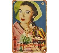 Zuhhgii Bonjour Tristesse - Póster de película retro, letrero de estaño para cafetería, restaurante, hogar, club, restaurante, hombre, cueva, regalo, vintage, 12 x 8 pulgadas.