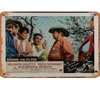 Zuhhgii Bonnie and Clyde - Póster de película retro, letrero de estaño para cafetería, restaurante, hogar, club, restaurante, hombre, cueva, regalo, vintage, 12 x 8 pulgadas.