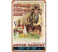 Zuhhgii Butch Cassidy and the Sundance Kid - Póster retro de película de estaño, para cafetería, restaurante, hogar, club, restaurante, cueva, regalo, vintage, metal, 12 x 8 pulgadas.