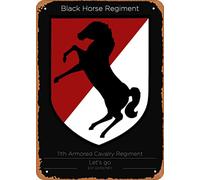 Zuhhgii Cartel de estaño de 11th Armored Cavalry Us Military Units Game Role Game Anime Game Art Deco - 8 x 12 pulgadas