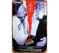 Zuhhgii Cartel de estaño retro de atracción fatal original enrollado de una hoja, póster de película Michael Douglas Glenn Close Anne Archer, cartel de estaño, retro, vintage, metal, clásico, película