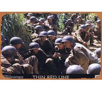 Zuhhgii Cartel de estaño retro The Thin Red Line Original Lobby Card 1 Sean Penn John Travolta George Clooney Retro of Classic Old Film Poster Metal Sign TV Bar Man Cave Wall Decor 8 x 12 pulgadas