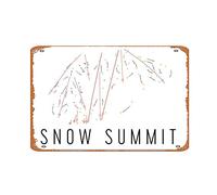 Zuhhgii Cartel de estaño vintage con diseño de mapa de esquí de la cumbre de la nieve, oso grande, cumbre de la nieve California, mapa de senderos de la cumbre de la nieve, regalos de snowboard, arte