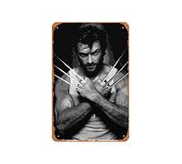 Zuhhgii Cartel de estaño vintage de Wolverine Xmen Hugh Jackman Logan ilustración #2 Musical Bar Pub Cafe Wall Kitchen Bathroo Poster Karaoke Retro Decor Art 20.3x30.5 cm Film and Television Metal Tin