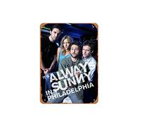 Zuhhgii Cartel de hojalata vintage con texto en inglés "It Is Always Sunny In Philadelphia" Temporada 1, póster de la serie de televisión, impresión artística de pared, decoración de pared, póster de