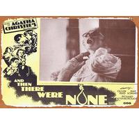 Zuhhgii Cartel de la película "And THEN THERE WERE NONE Lobby Card 4 1974 Agatha Christie Ten Little Indians", letrero de metal de estaño, estilo vintage, clásico, póster de película antigua, adorno