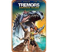 Zuhhgii Cartel de la película de Tremors Shrieker Island (Michael Gross, Jon Heder) - Cartel de estaño para cine y cine de 8 x 12 pulgadas, letrero de metal vintage para decoración del hogar, bar, pub