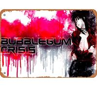 Zuhhgii Cartel de metal Co13Coll Bubblegum Crisis Tokyo 204 Retro Tin Sign Cafe Funny Restaurant Home Vintage Metal Sign Gift Wall Decor 30.5x20.3 cm
