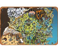 Zuhhgii Cartel de metal con diseño de mapa de Breath of the Wild Culture Pop Culture Magic and Fantasy Nature and Landscapes - 8 x 12 pulgadas, diseño vintage
