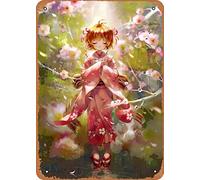 Zuhhgii Cartel de metal con diseño de videojuego de The Classic Arcade Cardcaptor Sakura Cardcaptor Sakura para decoración de pared, 8 x 12 pulgadas