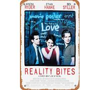 Zuhhgii Cartel de metal de aspecto vintage Reality Bites A comedy about love in the '90s 1994, póster de película retro de película antigua, póster de metal, letrero de bar, regalo, decoración de