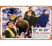 Zuhhgii Cartel de metal retro clásico de la película GUNS OF NAVARONE 1966r de Gregory Peck, 6 letreros de metal vintage para película de TV, póster de regalo, karaoke, bar, pub, club, placas