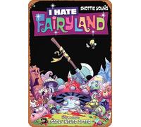 Zuhhgii Cartel de metal retro de anime con texto en inglés "I HATE FAIRYLAND TP VOL 04 - Cartel de metal de dibujos animados para música, cafetería, bar, restaurante, supermercado, tienda, película