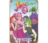 Zuhhgii Cartel de metal retro de anime - JEM & THE HOLOGRAMS DIMENSIONS #4 B FISCHER - Cartel de metal de dibujos animados para música, cafetería, bar, restaurante, supermercado, tienda, película