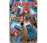 Zuhhgii Cartel de metal retro - Sonja roja (Dynamite, Vol. 4) 9 Var C Comic Book NM - Cartel de metal de anime para música, cafetería, bar, restaurante, supermercado, tienda, película de regalo, placa