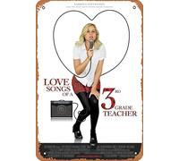 Zuhhgii Cartel de película vintage con canciones de amor de un profesor de tercer grado, póster de televisión, decoración de pared, arte para regalo, cine, televisión, karaoke, cueva de hombre, bares