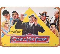 Zuhhgii Cartel de película vintage con texto en inglés "Came A Hot Friday 1985", cartel de metal para TV, bar, karaoke, cueva, hombre, 20,3 x 30,5 cm